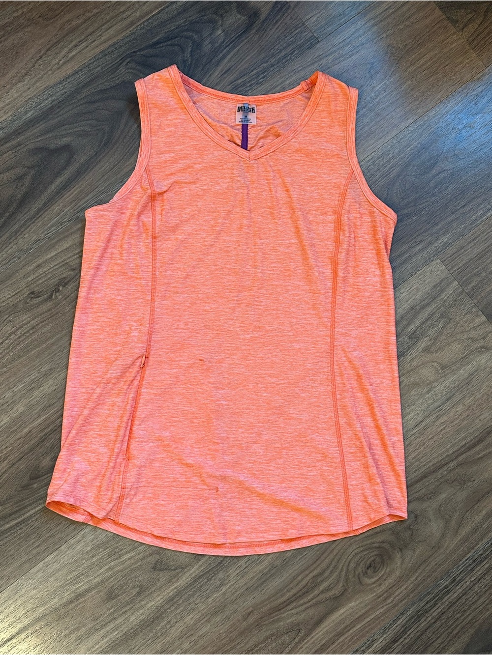 Deluth Trading Company Heathered Coral Pink V-Neck Sleeveless Tank